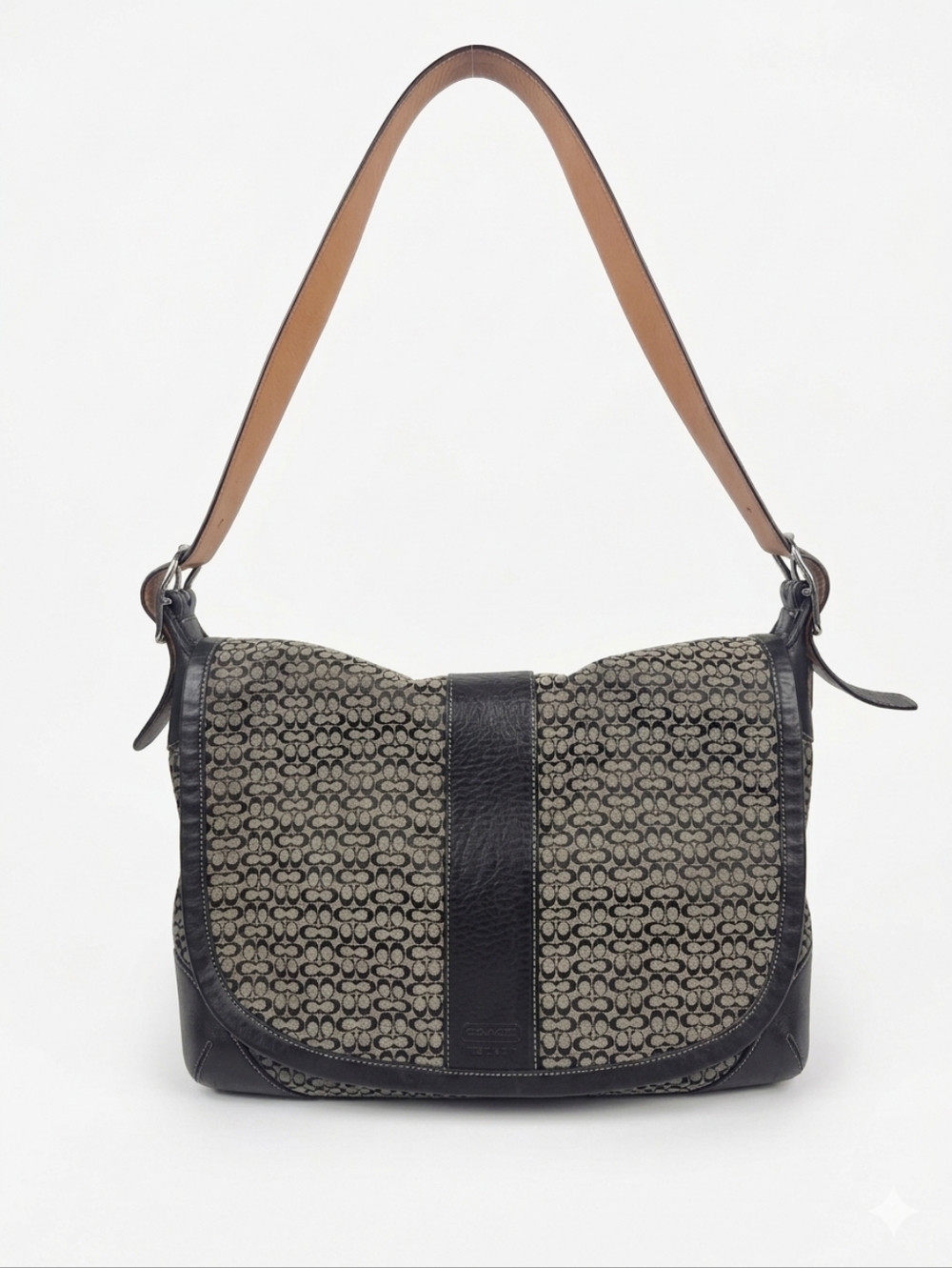 Coach Black and Gray cc Signature  Messenger Crossbody with Wristlet - Picture 3 of 16